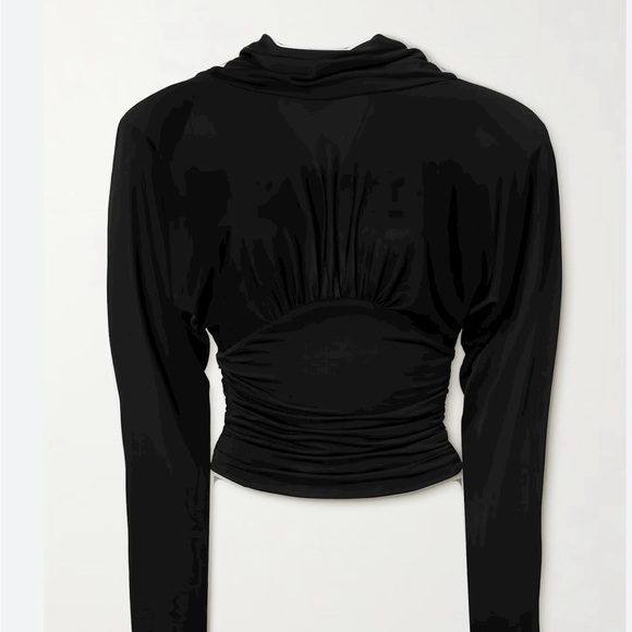 New Yves Saint Laurent Draped Jersey High Neck Open Back Top Size M - Picture 11 of 11